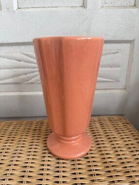 Vintage MCM Haeger Peach Art Pottery Vase #305